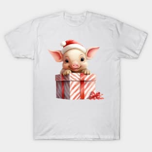 Baby Christmas Pig With Gift T-Shirt